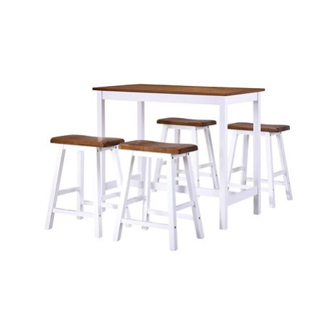 Barový stůl a stoličky sada 5 kusů z masivního dřeva 275232 SHUMEE