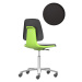 bimos Pracovní otočná židle LABSIT, pět noh s kolečky, sedák s koženkovým potahem, zelená barva