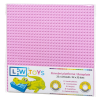 LW Toys Podložka na stavění 32x32 bodů - růžová