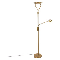 Moderní stojací lampa bronzová včetně LED s čtecím ramenem - Mallorca