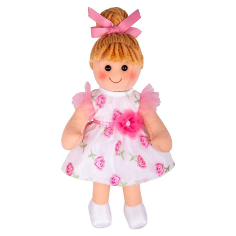 Bigjigs Toys Látková panenka MEGAN 34 cm bílo-růžová