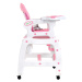 Dětská jídelní židlička EcoToys 3v1 DESTI růžová