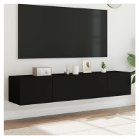 vidaXL Nástěnné TV skříňky s LED osvětlením 2 ks černé 80 x 35 x 31 cm