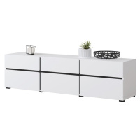 Televizní stolek BONIFACIO 3D3S, bílá/černá