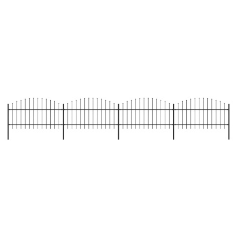 vidaXL Zahradní plot s hroty ocel (1–1,25) x 6,8 m černý