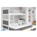 BMS Dětská patrová postel s přistýlkou RICO 3 | bílá 80 x 160 cm Barva: bílá / šedá