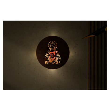 Li-Go "Ježíš a srdce" světelný obrazs baterií 50cm provedení: dub B, varianta: ovládání na obraz
