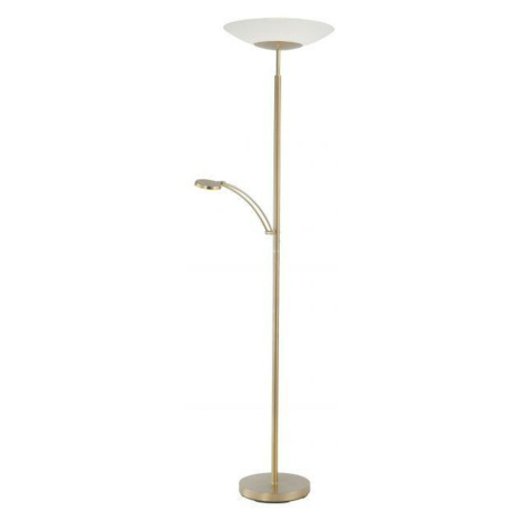 PAUL NEUHAUS LED stojací svítidlo, matná mosaz, lampa na čtení, stmívatelné 3000K PN 655-60