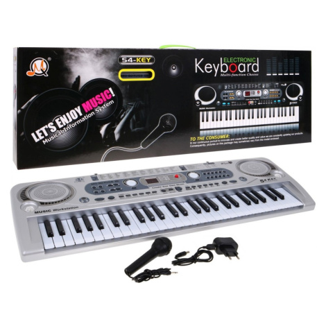Mamido  Mamido Dětský keyboard s mikrofonem nahráváním USB stříbrný MQ824USB