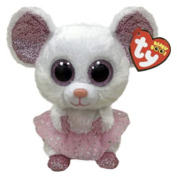 TY Beanie Boos NINA - bílá myš baletka, 24 cm (1)