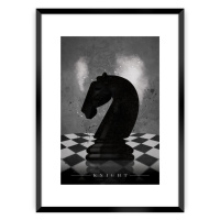 Dekoria Plakát Chess III, 50 x 70 cm, Ramka: Czarna