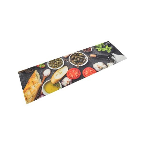 SHUMEE Kuchyňský koberec, omyvatelný, 45 × 150 cm, samet, víno a jídlo