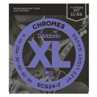 D'Addario ECG24-7 Chromes Flat Wound 7-String Jazz Light 11-65