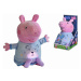 SIMBA - Peppa Pig 2v1 plyšový usínáček, hrající + světlo, modrý, 25 cm