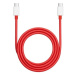 USB datový kabel OnePlus SuperVOOC USB-C to USB-C 12A 120W Warp rychlý 1m Original červený / bíl