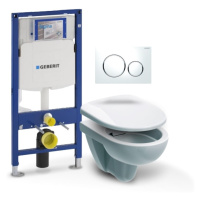 Závěsný WC set Geberit Duofix (modul, tlačítko Sigma 20 bílá/chrom, Nova Pro klozet + sedátko) B