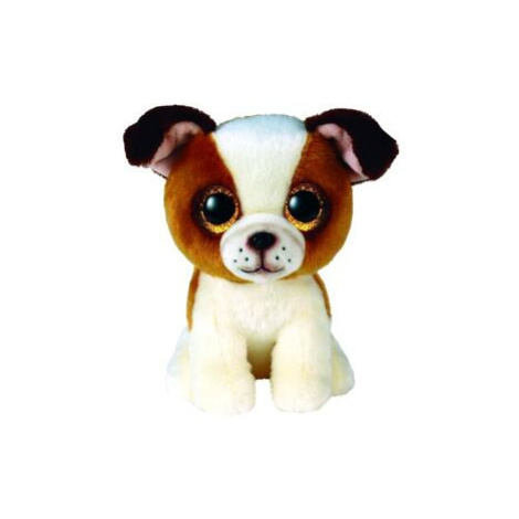 TY Beanie BOOS HUGO, 15 cm - hnědobílý pes