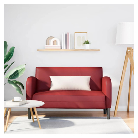 vidaXL Loveseat Sofa Vínově červená 110 cm umělá kůže