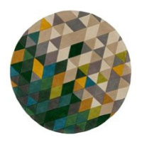 Ručně všívaný kusový koberec Illusion Prism Green/Multi kruh 160×160 (průměr) cm
