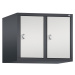 C+P Nástavná skříň CLASSIC, 2 oddíly, šířka oddílu 300 mm, černošedá / světlá šedá