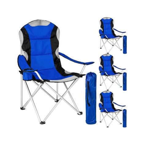 4 Kempingové židle polstrované modré tectake