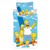 Dětské bavlněné povlečení THE SIMPSONS FAMILY CLOUDS modré Rozměr povlečení: 70 x 90 cm | 140 x 