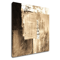 Impresi Obraz Abstrakt béžovo zlatý čtverec - 50 x 50 cm