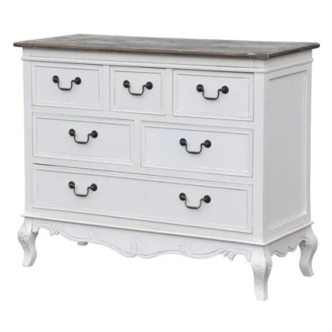 LivinHill Komoda Rimini 110 cm z masivu bílá/tmavě hnědá