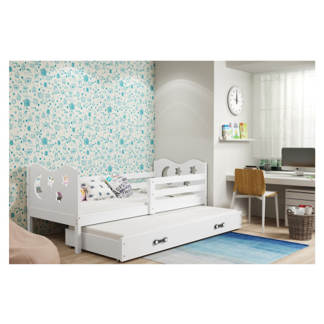 BMS Group Rozkládací postel Miko 90x200 cm, Bílá, Bílá