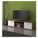 TV stolek ZUNO — 159x40x38,8, DTD, více barev Bílá/Černá