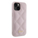 Guess hard obal na iPhone 15 6.1" Pink Quilted Metal Logo