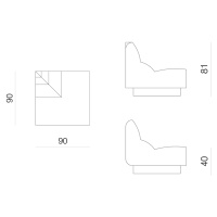 Prostoria designové sedačky Layout Sofa Outercorner Seat L