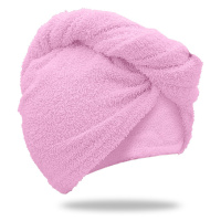 Rychleschnoucí froté turban na vlasy růžový