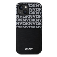 DKNY PU Leather Repeat Pattern Card Pocket Zadní Kryt pro iPhone 14 Black