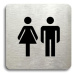 Accept Piktogram "WC ženy, muži" (80 × 80 mm) (stříbrná tabulka - černý tisk bez rámečku)