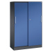 C+P Skříň s posuvnými dveřmi ASISTO, výška 1617 mm, šířka 1000 mm, černošedá/enciánová modrá