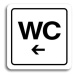 Accept Piktogram "WC vlevo" (80 × 80 mm) (bílá tabulka - černý tisk)
