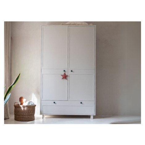 Dětská šatní skříň VINTAGE se šuplíkem, tyčemi a policemi kašmírová