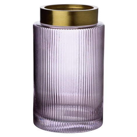 Mondex Skleněná váza Serenita 14x25 cm světle fialová