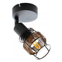 Nástěnná/stropní lampa Malik, drátěné s ratanem
