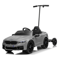 Mamido Elektrické autíčko BMW M5 lakované stříbrné s vodící tyčí