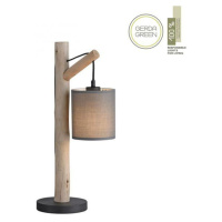 LEUCHTEN DIREKT is JUST LIGHT stolní lampa přírodní dřevo 1 ramenné látkové stínidlo venkovský d