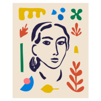 Ilustrace Vector woman art poster. Matisse inspired, MaryliaDesign, 30 × 40 cm