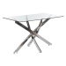 Jídelní stůl se skleněnou deskou 120 x 70 cm stříbrný MARAMO, 312633