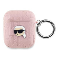 Pouzdro Karl Lagerfeld PU Embossed Karl Head pro AirPods 1/2, růžová