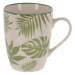 Hrnek porcelánový s palmovými listy bílo-zelený 320ml