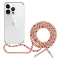 EPICO transparentní kryt se šňůrkou pro iPhone 13 Pro Max růžová Růžová