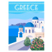 Ilustrace Greece Poster Travel, Greek white buildings, VectorUp, 30 × 40 cm