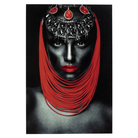 KARE Design Skleněný obraz Žena s rudými rty 80x120cm