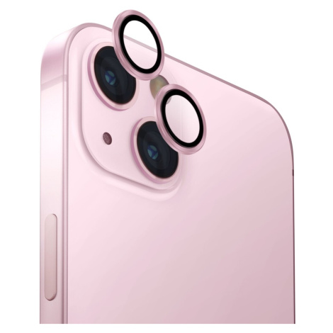 UNIQ OPTIX Aluminium Camera Lens Protector iPhone 15/15 Plus růžová